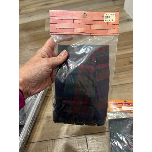 Longaberger MEDIUM PURSE Basket Liner CABIN‎ PLAID Fabric NEW RARE - Picture 2 of 2
